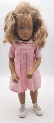 Vintage Sasha Doll Blonde Head Painted Blue Eyes Pink Dress Shoes Excellent
