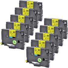 10 Black/Yellow Compatible For Brother Ratio 2:1 HSe-621 0.34" Heat Shrink Tube