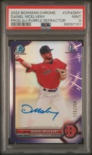 2022 BOWMAN CHROME PROSPECT AUTO PURPLE #CPADMY DANIEL MCELVENY 173/250 PSA 9  