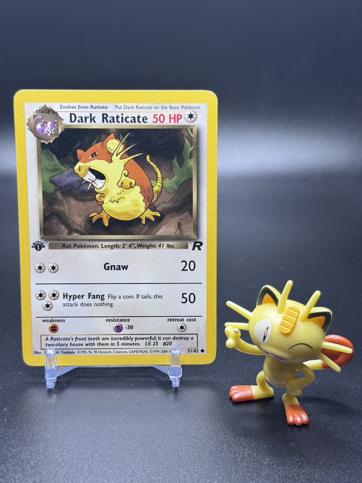 Dark Raticate 51/82 Pokemon Team Rocket Regular 1st Edition - MP