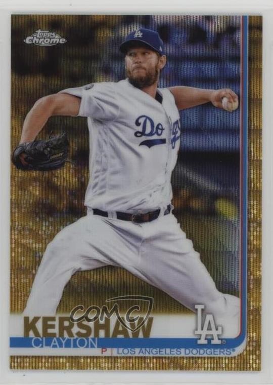 2019 Topps Chrome Gold Wave Refractor 29/50 Clayton Kershaw #112 06bo