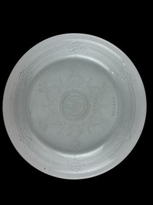 Vintage Fire-King Alice Clear Glass Dinner Plates Set of 2 Embossed Floral 9in