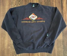 Vintage Kansas City Chiefs Sweatshirt - Black - XL - Logo Athletic