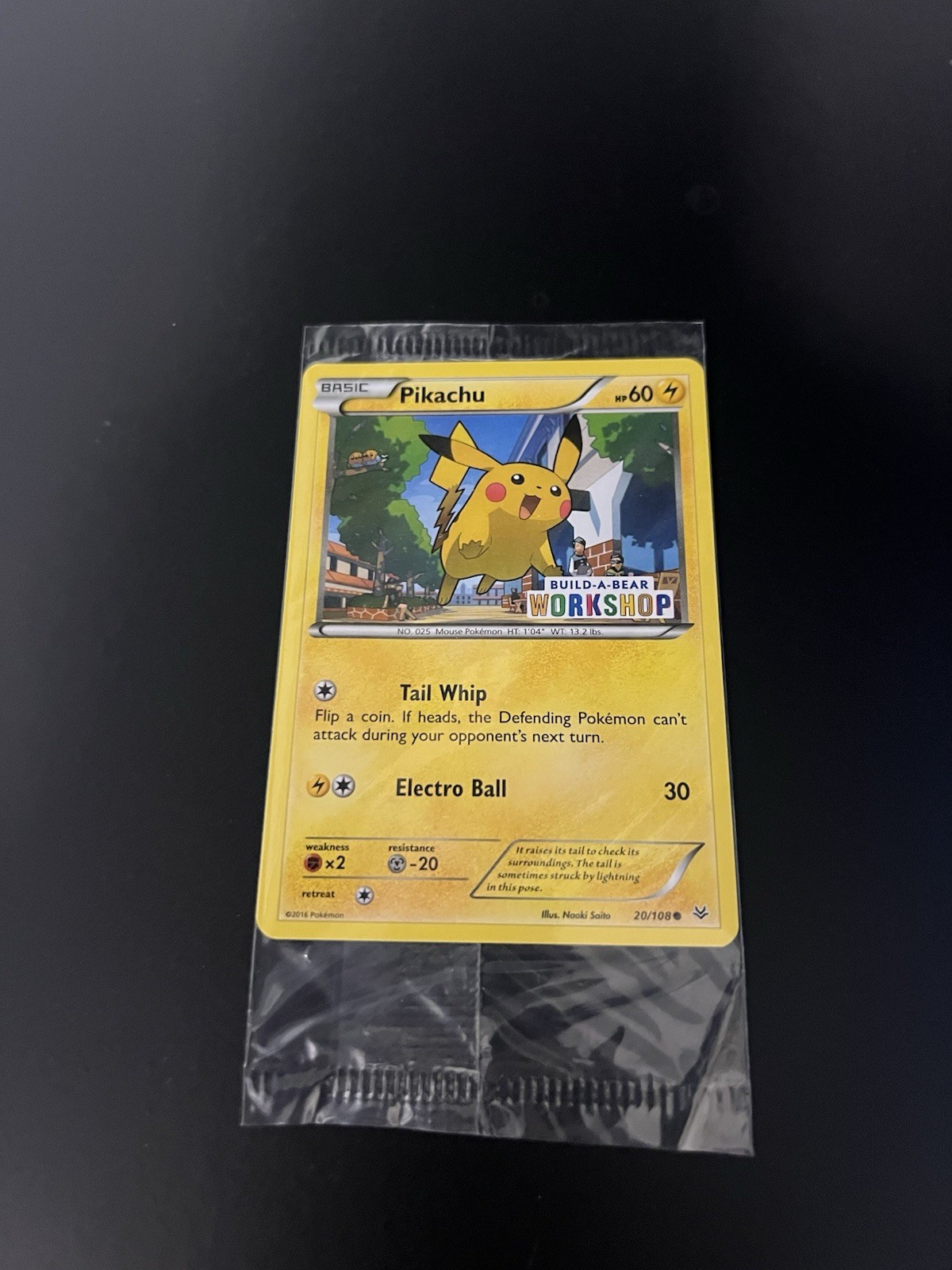 Build a Bear Pokemon Card Pikachu Promo Trading Card TCG SEALED NEW