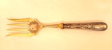 antike Vorlegegabel Silber 800 Halbmond Krone ca. um 1900