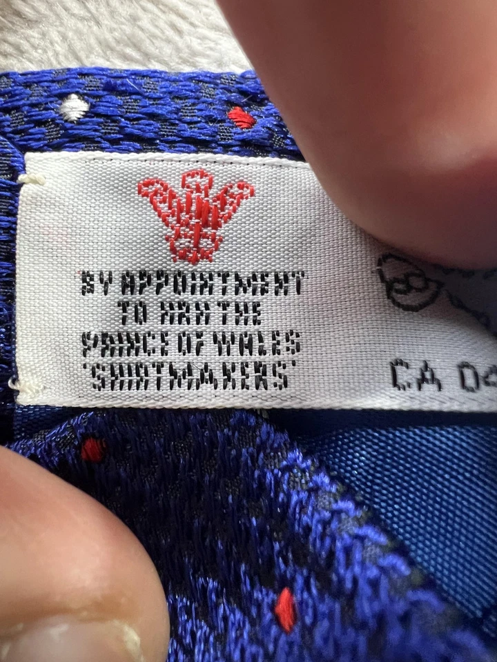 Corbata Turnbull & Asser Para Hombre Azul Seda Micro Punto Londres Hecha en Inglaterra Hecha a Mano Foto 3 de 4