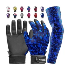 Exxact Sports Youth Batting Gloves with Arm Sleeve for Boys & Girls, Kids Bas...