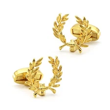 LAUREL WREATH CUFFLINKS Symbol of Triumph Success Winners Cup NEW with GIFT BAG