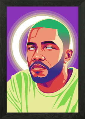 Frank Ocean Digital Portrait Gerahmtes Wandbild Poster Leinwanddruck Bild