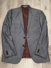 42R Men's Express Photographer Blazer 100 Cotton Slim Fit Gray Sport Coat