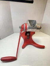 Vtg Rival Grind-O-Mat Red Hand Crank Meat Grinder Food Chopper COARSE Plate