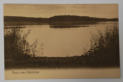 Postcard greeting from Lake Lehnitz c1905 Oranienburg landscape Lake Brandenburg ung.