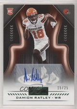 2018 Panini Playbook Rookies Signatures Green 15/25 Damion Ratley #118 Auto 0sm9