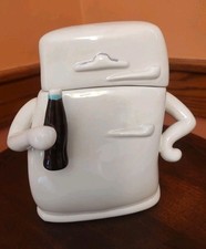 Vintage Sassy Refrigerator Cookie Jar Anthropomorphic Fridge Coca-Cola Kitsch 90