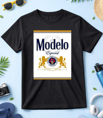 Modelo Especial Mexican Lager Beer, schwarz/weiß Damen-Herren T-Shirt F404