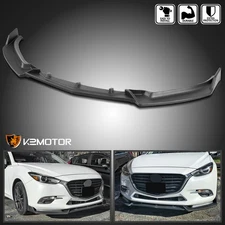 Fits 2014-2018 Mazda 3 Matte Black 3PC Style Front Bumper Lip Spoiler Splitter
