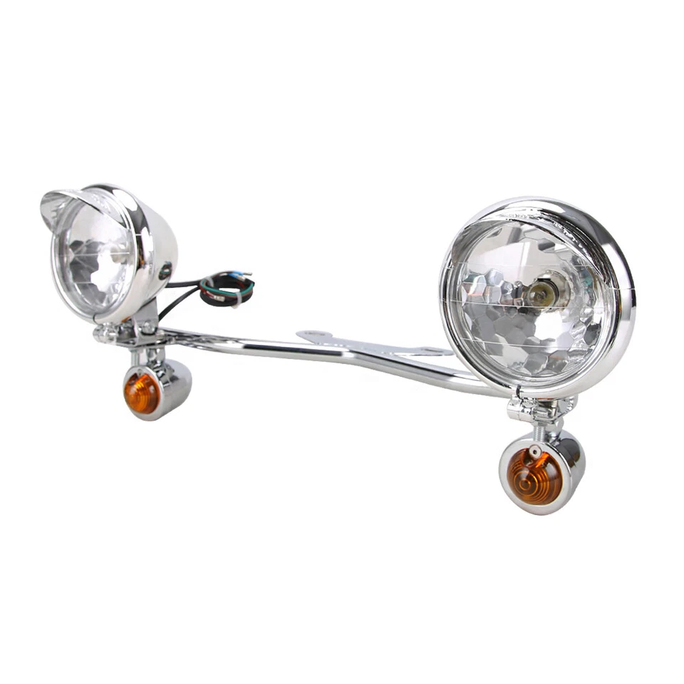 Barra de luces antiniebla de conducción señal de giro de paso para Harley Kawasaki Honda Shadow Foto 3 de 4