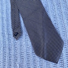Bruno Piattelli Tie Gold Blue Checkered 58 Inches Made in USA
