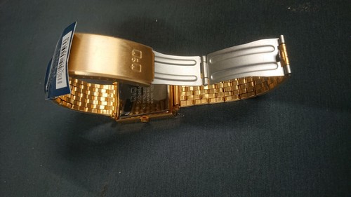 Montre watch quartz Q&Q superior neuf new doré square rectangle bracelet acier - Picture 4 of 6