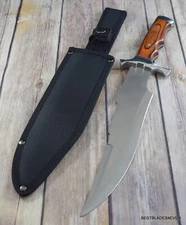 14.5" SURVIVOR FIXED BLADE HUNTING BOWIE KNIFE RAZOR SHARP BLADE NYLON SHEATH 