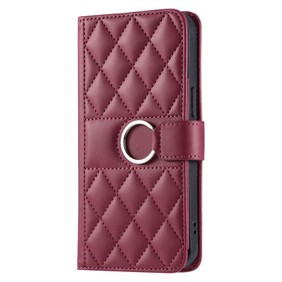 Luxury Leather Grid Card Wallet Cover Case For 16 15 14 13 12 11 Pro Max XR 7 8