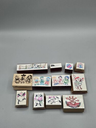 Vintage 1980's Stampendous Lot Of 12 Woodmont Rubber Stamps - Picture 1 of 18