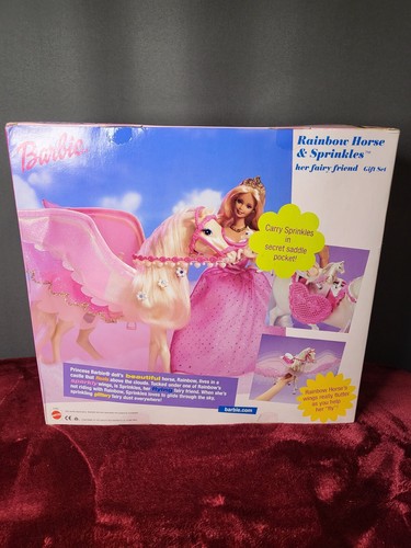 Neu im Karton Barbie Regenbogen Pferd & Streusel Fee Freund Geschenkset 2000 geflügelter Pegasus - Bild 8 von 13