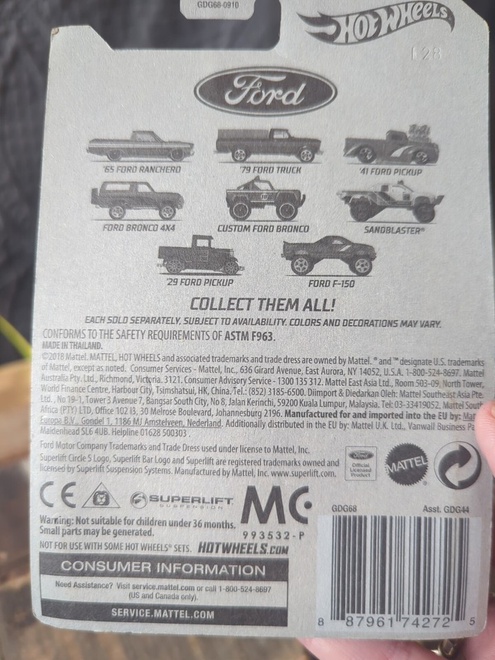 Hot Wheels Ford Series #7/8 - Pickup Ford 1929 Vert, Modèle Die-cast à L'échelle 1:64