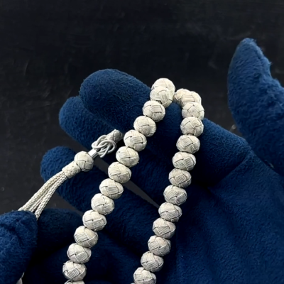 1000 Ct Silver Turkish Kazaz Hand Knitted Islamic Prayer Beads