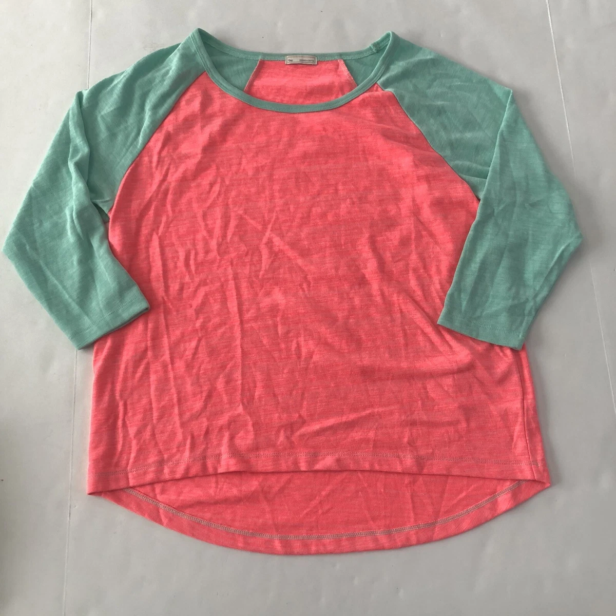 GAP Womens Small SAMPLE READ Bright Pink Jade Baseball Tee Shirt