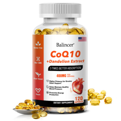 CoQ10 400mg-Ubiquinone High Absorption Coenzyme Q10 Cardiovascular Heart Health