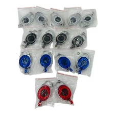 15 Count Advantus Carabiner-Style Retractable ID Card Reel 30" Ext. Assorted