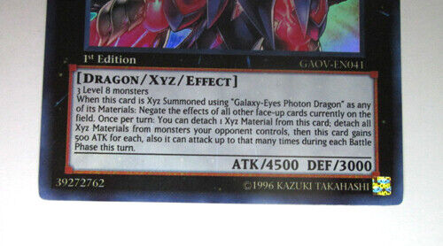 1st Edition Yugioh Trading Card Rare Neo Galaxy-Eyes Photon Dragon 