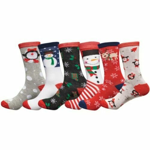 12 Pairs Mens, Ladies, Kids Novelty Christmas Socks Santa Gift Xmas