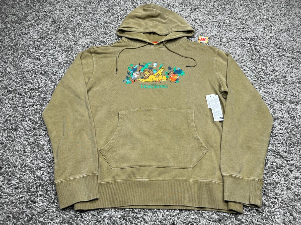 NEW Disney Hoodie Adult Medium Green The Lion King Animal Kingdom Simba Timon