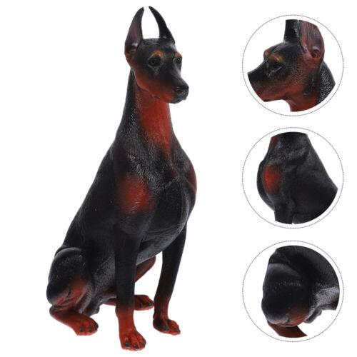 Simulierter Dobermann Ornamente Tierfigur gefälschtes Modell Kind Hund Figuren Spielzeug - Bild 10 von 12