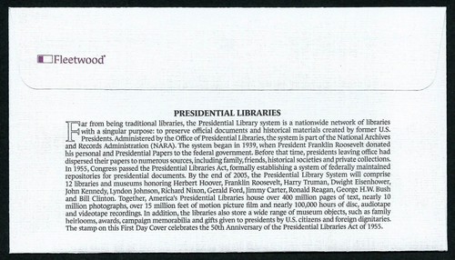 USA, SCOTT # 3930, FLEETWOOD FDC COVER OF PRESIDENTIAL LIBRARIES, WHITE HOUSE - Picture 2 of 2