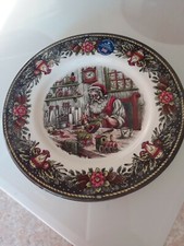 Set of 4 Royal Stafford Santa Making Toys 11" Dinner Plates