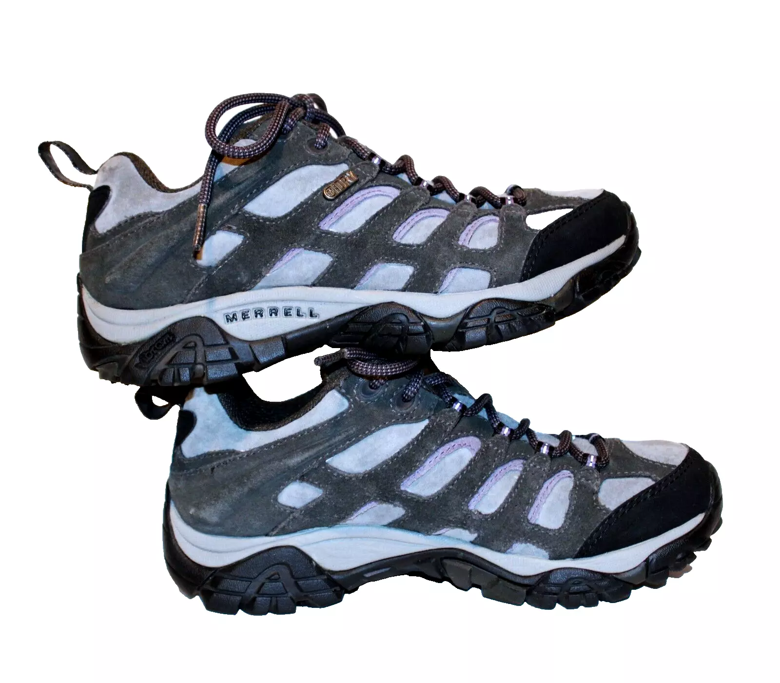 merrell beluga leather hiking vibram sole euc shoes