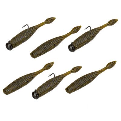 Dudley'S Pre-Rigged Green Pumpkin Violet Ned Rig Finesse Worm