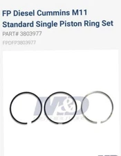 FP DIESEL CUMMINS L 10  M 11  ISM STANDARD SINGLE PISTON RING SET part # 3803977