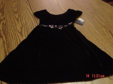 Girls Black Velour Holiday Dress by George