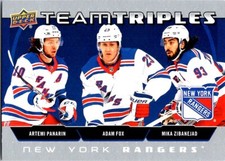 2021-22 Team Triples Artemi Panarin / Adam Fox / Mika Zibanejad #TT-NYR