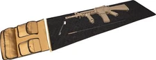 Tactical Waxed Canvas Gun Cleaning Mat Rifle Accessory with Pouches