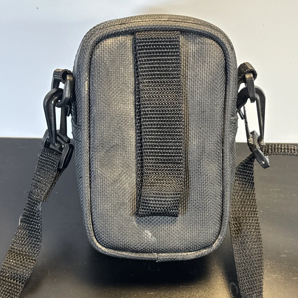 Ambico Camera Black Case 2 Zippered Pocket Pouch Bag Tote about 7"x4" with Strap - Image 3 of 4