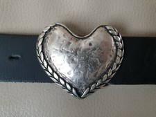&hearts; umjuBELT Wild Heart silber G&uuml;rtelschnalle Dornschlie&szlig;e Herz 7x5 cm Wechsel