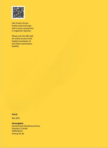 Original U-Heft Kinderuntersuchungsheft Gelbes Heft NEU unbeschrieben aktuell - Bild 5 von 5