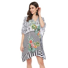 Women Casual Kimono Sleeve Tunics T Shirt Blouse Loose Pullover Tunic Tops Dress
