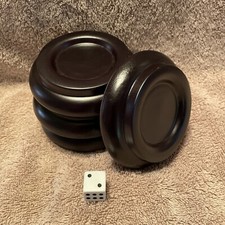 Piano Caster Cups , Wood With Padding On Bottom, Black 4 