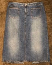 VTG Carolina Blues Long Denim Skirt Sz 18 100 Cotton Back Buckle 80s Western